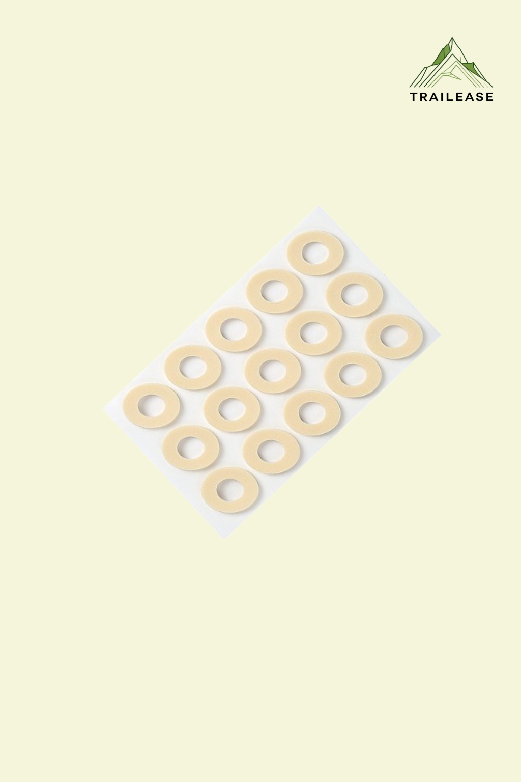 Pack of elipse corn protector pads on a beige background with 'TRAILEASE' branding.